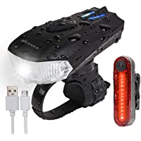 AMANKA Luces Bicicleta USB Super Brillante Impermeable LED Bicicleta Set de Luces Bici 400 Lúmenes Sensor Inteligente…